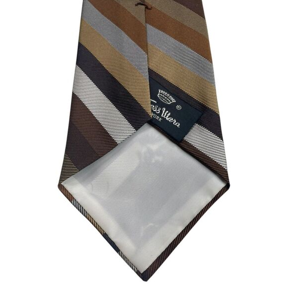 Vintage WOOLF BROTHERS COUNTESS MARA Tie Shades of Brown and Silver, Preowned - Picture 4 of 8